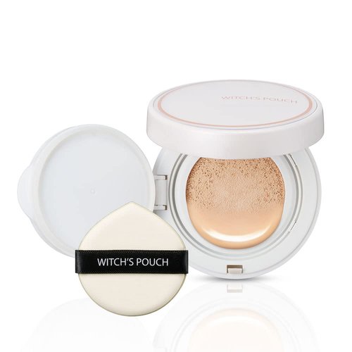 Witch's Pouch Essence Serum Facial Deep Hydration Radiant Barrier BB Cushion Foundation SPF38 PA++ Cover Long Lasting Toneup Moisture Korean Makeup (23 Natural Beige)