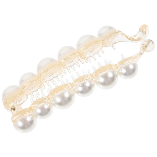 FRCOLOR Pearl Banana Clip, Ponytail Clip Combs, Classic Banana Hair Clips for Thick Thin Fine Hair, Hair Accessories for Girls Women
