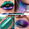 evpct 2Pcs Mermaid Duochrome Iridescent Eyeshadow Palette Bright Purple Emerald Green Blue Glitter Shimme Loose Eyeshadow Palette Pigments MultiChrome Chameleon Chrome Holographic Eyeshadow,2g,03&04