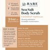 Bare Botanics Coconut Vanilla Body Scrub 24oz | Made in Madison, WI | All Natural Sea Salt Exfoliator w/ Skin Loving Moisturizers | Vegan & Cruelty Free | Gift Ready Packaging w/ a Cute Wooden Spoon