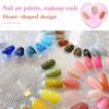 Molain Nail Art Palettes Resin Nail Mixing Palette Polish Color Mixing Plate Golden Edge Resin Nail Holder Heart Shape Cosmetic Mixing Tools