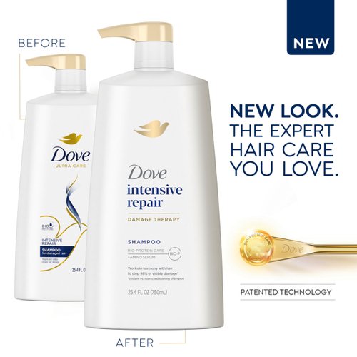 Dove Shampoo Intensive Repair for Damaged Hair Shampoo with Bio-Restore Complex 25.4 oz