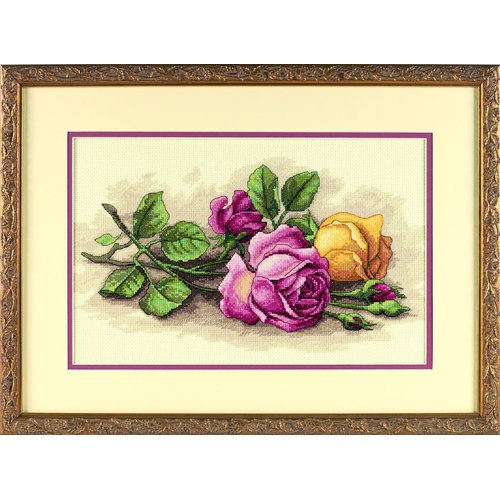 Dimensions 'Rose Cuttings' Floral Counted Cross Stitch Kit, 14'' x 9'', multi-colored, 14 Count
