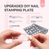 Saviland Nail Art Stamper Plates: 4PCS French Nail Stamping Plates French Line Nail Stamp Templates Plaid Wave Stripes Patterns Nail Stencils Plate Reusable Stainless Steel Nail Tools