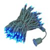 Novelty Lights 100 Light LED Christmas Mini Light Set, Outdoor Lighting Party Patio String Lights, Blue, Green Wire, 34 Feet