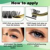 Lash Clusters 96pcs Individual Lashes D Curl 16mm Cluster Lashes KEYYOU Volume Wispy Lash Extension Soft&Comfortable Easy DIY at Home(Y11 D-16mm)