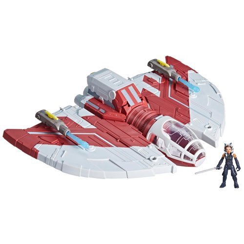 STAR WARS Mission Fleet T-6 Jedi Shuttle, 2.5-Inch Scale Ahsoka Action Figure Set, Ships, Toys for 4 Year Old Boys & Girls