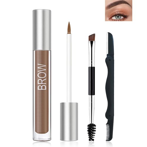 Waterproof Tinted Brow Gel- Auburn Tinted Thickening Eyebrow Gel, Brow Fast Sculpt Volumizing Eyebrow Glue, Long-Lasting Transfer-Proof Eyebrow Mascara Makeup, with Brow Razor & Brush (0.106 Oz)-05#