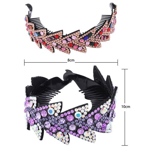 AWAYTR Rhinestone resin hair clip - 5Pack Half-balloon Expanding Hairpin Hair Claws Hair Bun Holders Accessories For Women(5 COLOR)