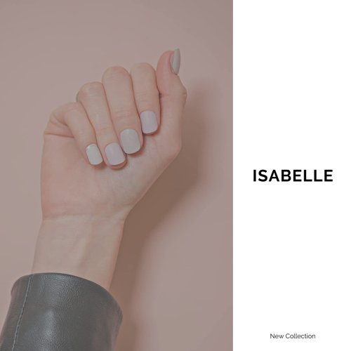 NAILOG Semi Cured Gel Nail Strips, 34 pcs Salon-Quality Gel Nail Stickers, Long Lasting Nail Wraps for Women with Soft Gel Finish | Isabelle