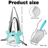 YOOLEETC 4PCS Beach Toy Mesh Shovel and Mesh Beach Bag Seashell Bag,for Sand Filter & Collect Shells,Sand Sifter Shell Collecting Tools(Blue-Pink Crab)
