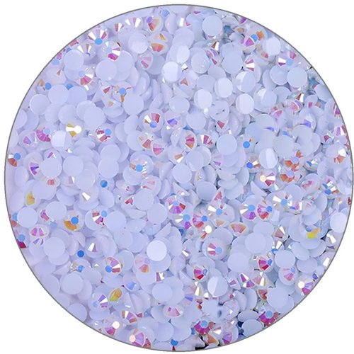 3000 Pieces SS12 3mm Flatback Rhinestones Clear Glasses Round Gems AB Crystals for Nail Art DIY Crafts Clothes Glitter Stones （White）
