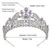 Light Purple Quinceanera Crowns and tiaras lavender Sweet 16 Birthday Crowns for Girls Cubic Zirconia CZ Wedding Headpiece Silver Hair Accessories