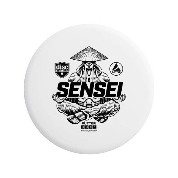 Discmania Active Base Sensei Disc Golf Putter - Stable Disc Flight, Frisbee Golf Disc (Colors May Vary) 165-170g