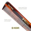 Kent 4T 6 Inch Double Tooth Dressing Comb, Coarse and Fine Grooming Comb for Hair, Beard, Mustache - Styling for Men, Women, and Kids. Made in England
