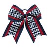 New "NAVY RED CHEVRON" Cheer Hair Bow Pony Tail 7 Inch Ribbon Girls Cheerleading Practice Football Games School Uniform Hairbow Competition Grosgrain Ribbon Patriotic 4th of July