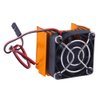 HobbyPark Aluminum Heat Sink with 5V Cooling Fan fit 540 550 3650 Size Brushless Engine Motor Heatsink for 1/10 RC Car Truck Buggy Crawler (Orange)