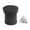 Leatherette Dice Cup with Lid, Includs 16mm Regular Dices, Red Felt Lining Dice Shaker Quiet for Playing Yahtzee/Farkle/Liars Dice/Board Game