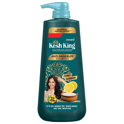 KESH KING Anti Dandruff Shampoo | Ayurvedic Hair Cleanser with Curd & Lemon | Reduce Hairfall | Nourishes Itchy Scalp | Gives Smooth & Soft Hairs | 20.29 Fl Oz/600ml
