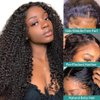 veravicky Curly Lace Front Wig Human Hair 20 inch Curly Human Hair Wig for Women Kinky Curly 13x4 Transparent Lace Front Wigs 180% Density Curly Glueless Wigs Human Hair Pre Plucked with Baby Hair