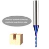 DashHound BRD222 Solid Carbide Spiral Plunge Router Bit 2 Flutes Down Cut CNC Router Bits End Mill NACO Coated 1/16"CD X 1/2"CL X 1/4"SD x 2"OL