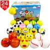 24 Pack - Mini Soft Foam Squeeze Balls, 2.5" Toy Stress Relief Bulk Educational Novelties for Kids, School, Classroom, Party Favors, Rewards (Variety (2.5"))