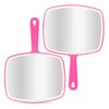 DVHOK Handheld Mirror, Portable Hand Mirror with Hanging Hole in Handle, Pink 7.4" W x 10.4" L