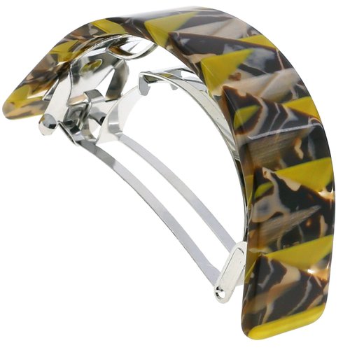 Camila Paris CP3173 French Hair Barrette, Hair Ponytail Holder for Fine Long Hair, Handmade Mustard, Strong Hold Grip Hair Clips for Women, No Slip Styling Girls Hair Accessories, Made in France