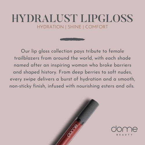 dome BEAUTY Hydralust Lipgloss - Hydrating Lip Gloss for Glossy Lips, Lightweight, Non-Sticky Formula, Clean Beauty Lip Makeup, Moisturizing Shine, Vegan, Cruelty-Free (Angela, 0.20 oz)