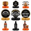 Whiskey pattern Birthday Party Decorations for MenTable Centerpiece Whiskey Honeycomb Table Toppers for 30th 40th 50th 60th 70th 80th Birthday decorations