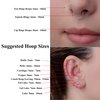 Aumeo 14G 16G 18G 20G Nose Ring Hoop Stainless Steel Hinged Segment Ring Hoop Nose Clicker Ring Tragus Helix Cartilage Daith Rook Earring Piercing Jewelry for Women Men (5pcs 20g 7mm Mixed Colors)