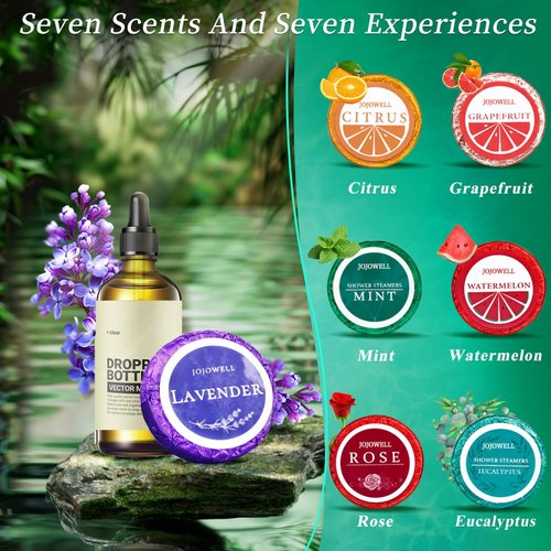 JoJowell Shower Steamers Aromatherapy - 21Pcs Shower Bombs Birthday Gifts for Women Essential Oil, Nasal Relief, Self Care Spa Gifts for Women, Gifts for Her, Wife, Mom Birthday Gifts