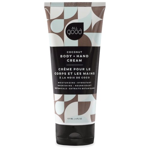 All Good Hand & Body Lotion - Moisturizing Organic Lotion for Dry Skin, Hands & Body - Essential Oils, Calendula, Cocoa Butter - Non-Greasy Body Butter, 6 fl oz (Coconut)
