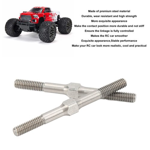 2Pcs RC Steel Turnbuckle M4 48mm RC Turnbuckle Link for ARRMA Granite, for Big Rock, for Typhoon, for Senton 3S Brushless, Brushed Series 1/10 RC Cars