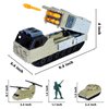 FANELEQU Military Armored Vehicle Toy Set, Army Men and Mini Army Toy Vehicles Trucks, Tank, Helicopter, Missile Launche Playset for Birthday Party Favors, Gift for Kids Boys