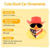 wonuu Rubber Duck Car Ornaments Dashboard Decorations with Cowboy Hat Bandanna Necklace for 4th of July Independence Day Accessories Labor Day, Yellow-Red Vertical Red White Blue Star Stripe Flag