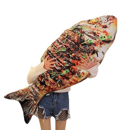 XIYUAN 3DFish Shape Pillow, Cushion Pillow Grilled Fish Plush Pillow Stuffed Toy Throw Pillow Toy Pillow (31.5 inches / 80 cm)