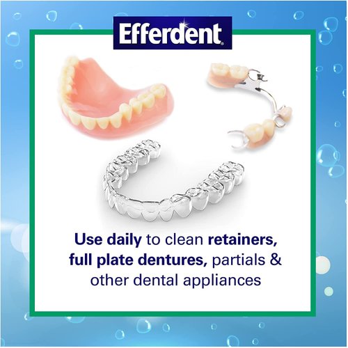 Efferdent Retainer Cleaning Tablets, Denture Cleaning Tablets for Dental Appliances, Minty Fresh & Clean, 44 Count (Pack of 5)