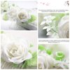 Fangsen Wedding Rose Flower Hair Comb Bridal Floral Hair Headpiece for Brides and Bridesmaids (White)