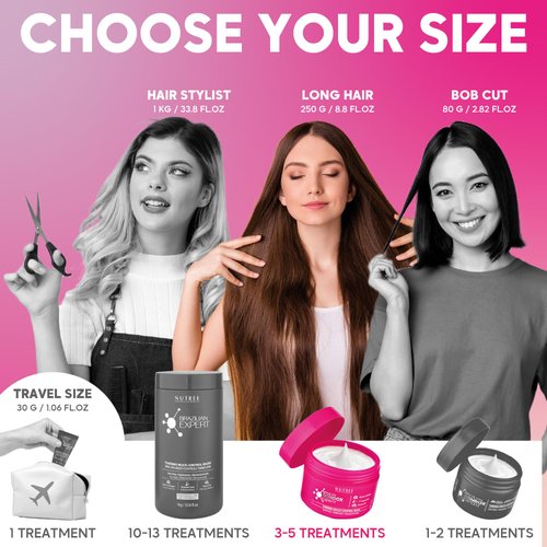 HAIR MASK FOR DAMAGED HAIR BRAZILIAN BONDOX TREATMENT 1.06 oz Thermal Activated Mask for Dry Frizzy Hair | Formaldehyde Free | Results for up to 1-3 months | prunus oil | seaweed collagen