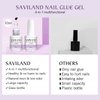 SAVILAND Gel Nail Glue 2 pcs 15 ML, 4-in-1 Nail Glue Gel Set, Upgraded Glue on Nails, Fake Nails & Press on Nails, Gel Base Strengthen for Nails, Replacement for Nail Glue, Nail Repair Treatment