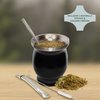 Norte UPGRADED Yerba Mate Natural Gourd/Tea Cup Set (Original Traditional Mate Cup - 8 Ounces) | Includes 2 Bombillas (Yerba Mate Straws to Use) & Cleaning Brush | Stainless Steel | Double-Walled