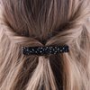 Aneneiceera Crystal Bar Hair Clip Barrette Black Rhinestone Hair Barrette Clips Bling Head Clip Headwear Cz Wedding Headpieces Crystal Hair Accessories for Women and Girls (Black)