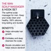 The Man Silicone Scalp Massager & Hook - Head Massager & Hair Brush for Men - Scalp Scrubber Exfoliator for Washing Hair - Reduces Dandruff & Stimulates Hair Growth - Men Shower Hair Brush (1 Set)
