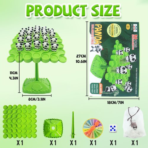 kykake Panda Balance Game Toy,Two-Player Balance Tree Game Parent-Child Interactive Family Tabletop Puzzle Game Montessori Toy,Birthday Bulk Panda Board Game Gifts for Kids