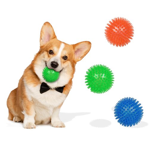 Minrnovas 3Pack 2.5 Inch Rubber Squeaky Balls for Dogs,Cleans Teeth and Gum Health Squeaky Dog Toy Balls,Floating Dog Pool Balls,Interactive Fetch Toys for Aggressive Chewers for Pet Small Dogs