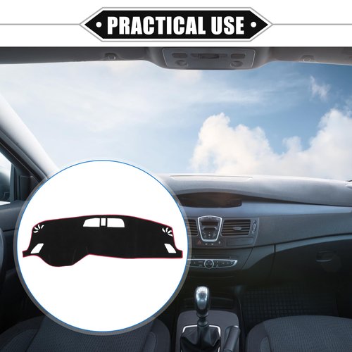 VekAuto Dashboard Cover Compatible for Mitsubishi Outlander 2023, Non-Slip Polyester Black Red Dash Cover Mat Dash Board Protector Cover