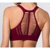 YELETE Lady's Macrame Cut Out Sports Bra Color Wine Red Size L