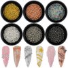 6 Boxes Nail Art Beads Nail Art Metal Balls Nail Beads For Nail Art Gold Silver Rose Gold Nail Art Steel Beads Nail Caviar Beads For Nail Art Nail Bubble Beads For DIY Crafts Decoration