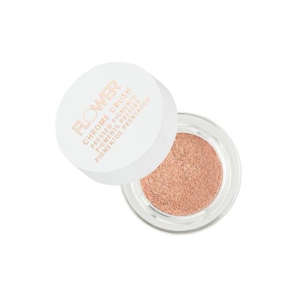 FLOWER BEAUTY Chrome Crush Pressed Pigments | Highly Pigmented Glitter Eyeshadow Pots | Long-Lasting and Blendable Color - Quartz (Pack of 1)
